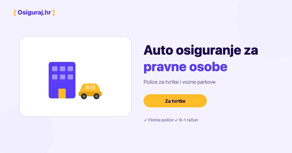 Auto osiguranje za pravnu osobu 2026 — cijena i kako ugovoriti