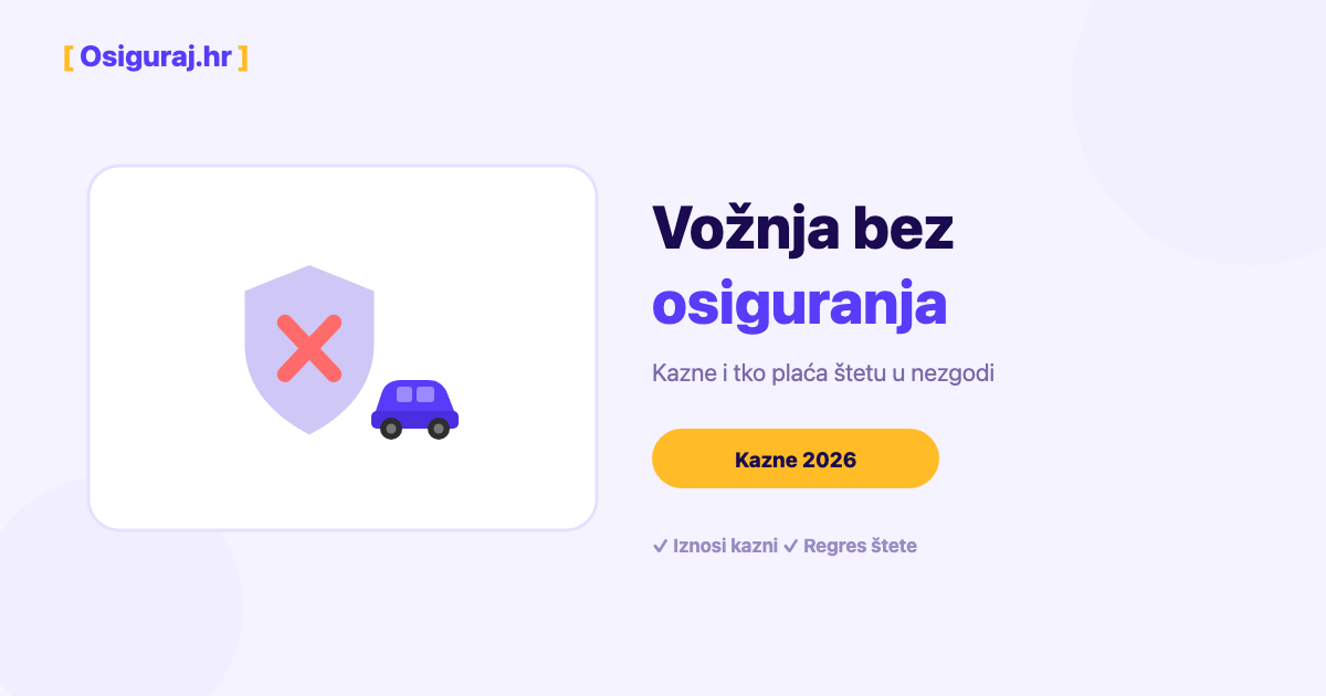 Kazne za vožnju bez osiguranja u Hrvatskoj 2026