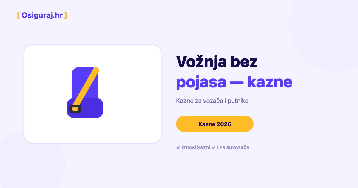 Kazne za nepropisan pojas u Hrvatskoj 2026